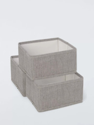 John Lewis Storage Box, Set of 3, Mid Grey