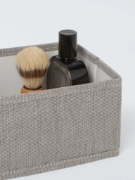 John Lewis Storage Box, Set of 3, Mid Grey - thumbnail 3