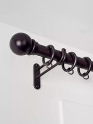 John Lewis Select Classic Curtain Pole with Rings and Ball Finial, Wall Fix, Dia.25mm - thumbnail 2