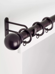 John Lewis Select Classic Curtain Pole with Rings and Ball Finial, Wall Fix, Dia.25mm - thumbnail 4