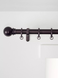 John Lewis Select Classic Curtain Pole with Rings and Ball Finial, Wall Fix, Dia.25mm - thumbnail 3