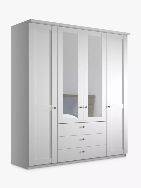 John Lewis Marlow 200cm Hinged Door Wardrobe with Mirrors & 3 Drawers - image 1