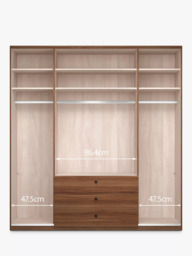 John Lewis Marlow 200cm Hinged Door Wardrobe with Mirrors & 3 Drawers - thumbnail 4