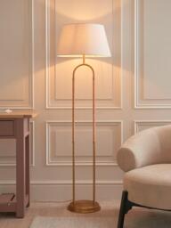 John Lewis Archibald Cane Floor Lamp, Brass - thumbnail 2