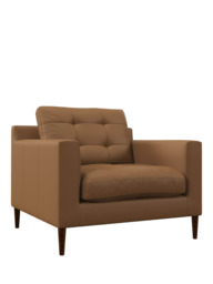 John Lewis Draper II Leather Armchair, Dark Leg - thumbnail 1