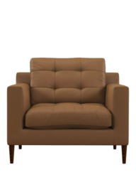 John Lewis Draper II Leather Armchair, Dark Leg - thumbnail 5