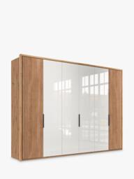 John Lewis Aspen 3m Hinged Wardrobe with 4 Glass Doors & 2 Wooden Doors