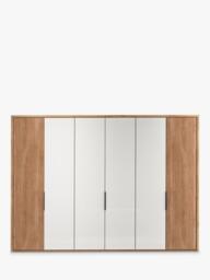 John Lewis Aspen 3m Hinged Wardrobe with 4 Glass Doors & 2 Wooden Doors - thumbnail 3