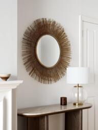 John Lewis Rajasthan Round Mirror, 87cm, Gold - thumbnail 2