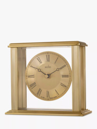 Acctim Gayhurst Roman Numeral Quartz Analogue Mantel Clock, 14cm, Gold - thumbnail 2
