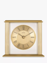 Acctim Gayhurst Roman Numeral Quartz Analogue Mantel Clock, 14cm, Gold