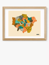 EAST END PRINTS Jazzberry Blue 'London Boroughs' Framed Print - thumbnail 2