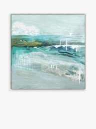 John Lewis Grace Rowan 'Beneath the Surface' Framed Canvas Print, 106 x 106cm, Teal - thumbnail 1