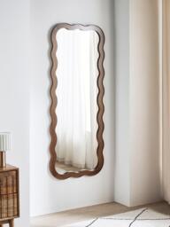 John Lewis Wiggle Full-Length Wood Frame Wall Mirror, 160 x 60cm, Walnut Finish - thumbnail 2