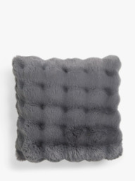 John Lewis Wave Faux Fur Cushion - thumbnail 1