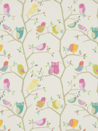 Harlequin What A Hoot Made to Measure Curtains or Roman Blind, Pink/Aquamarine/Lime