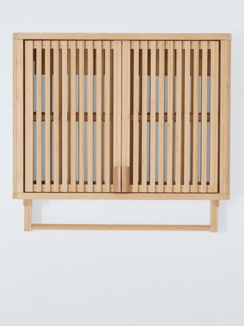 John Lewis Slatted Bathroom Wall Cabinet with Rail - image 1