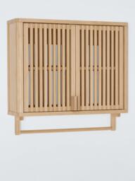 John Lewis Slatted Bathroom Wall Cabinet with Rail - thumbnail 2