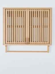 John Lewis Slatted Bathroom Wall Cabinet with Rail - thumbnail 1