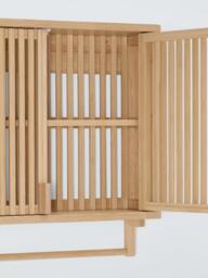John Lewis Slatted Bathroom Wall Cabinet with Rail - thumbnail 3