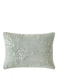 Laura Ashley Pussy Willow Embroidered Cushion, Sage - thumbnail 1