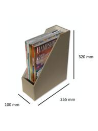 Osco Faux Leather Magazine Holder, Light Taupe - thumbnail 2