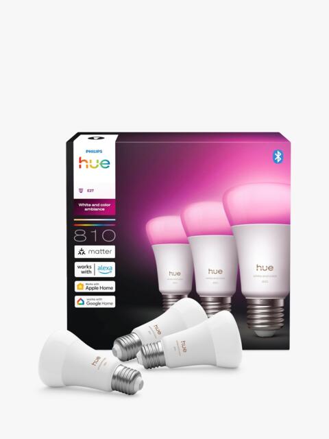 Philips Hue White & Colour Ambiance Wireless Lighting LED Colour Changing Light Bulb with Bluetooth & Matter Compatibility, A60 E27 Edison Screw Smart - image 1