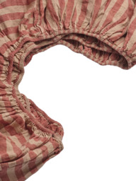 Piglet in Bed Pembroke Stripe Linen Fitted Sheet - thumbnail 3