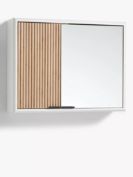 John Lewis ANYDAY Ridge Double Mirrored Bathroom Cabinet, White - thumbnail 2