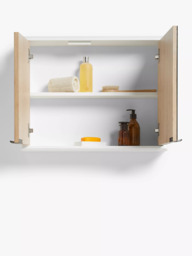 John Lewis ANYDAY Ridge Double Mirrored Bathroom Cabinet, White - thumbnail 3