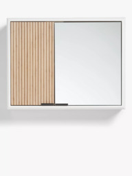 John Lewis ANYDAY Ridge Double Mirrored Bathroom Cabinet, White - thumbnail 1