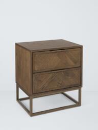 John Lewis Estate 2 Drawer Bedside Table, Natural - thumbnail 1