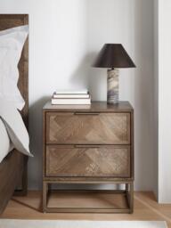 John Lewis Estate 2 Drawer Bedside Table, Natural - thumbnail 2