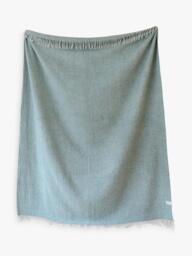 TBCo Fringed Recycled Wool Mix Blanket, Sage