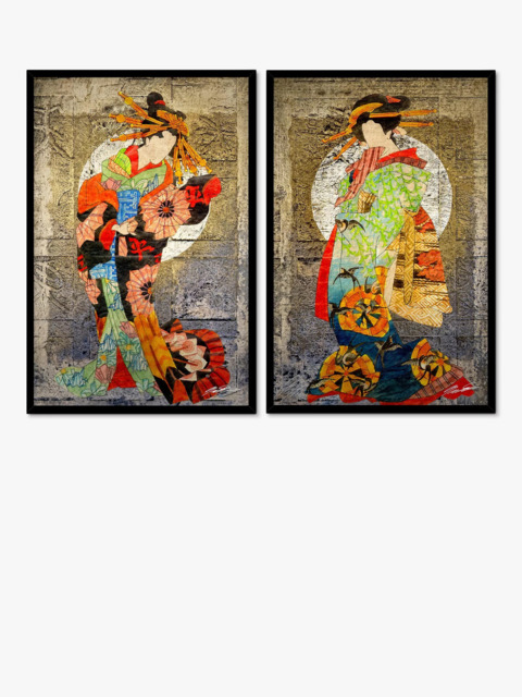 John Lewis John Butler 'Geisha Entertainer' Framed Print & Mount, Set of 2, 62 x 42cm, Multi - image 1
