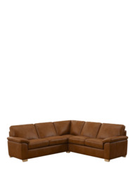 John Lewis Camden 5+ Seater Corner Leather Sofa, Light Leg - thumbnail 1