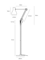Anglepoise Type 75 Margaret Howell Edition Floor Lamp, Yellow Ochre - thumbnail 5