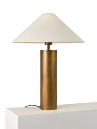 John Lewis Column Table Lamp, Patina Brass - thumbnail 1