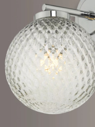 Där Wayne Textured Glass Bathroom Wall Light, Clear/Polished Chrome - thumbnail 3