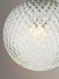 Där Wayne Textured Glass Bathroom Wall Light, Clear/Polished Chrome - thumbnail 4
