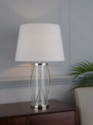 Laura Ashley Beckworth Table Lamp, Polished Nickel - thumbnail 1
