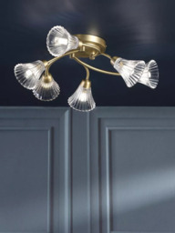 Laura Ashley Lanton 6 Arm Semi-Flush Ceiling Chandelier, Metallic Bronze - thumbnail 2