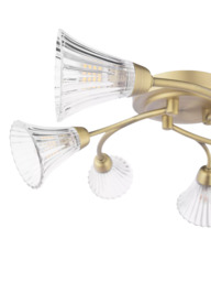 Laura Ashley Lanton 6 Arm Semi-Flush Ceiling Chandelier, Metallic Bronze - thumbnail 5