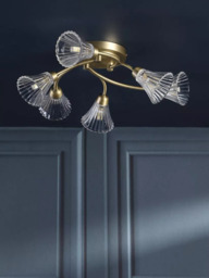 Laura Ashley Lanton 6 Arm Semi-Flush Ceiling Chandelier, Metallic Bronze - thumbnail 3