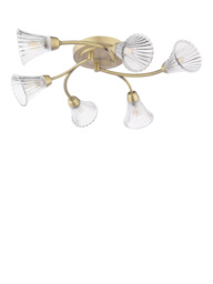 Laura Ashley Lanton 6 Arm Semi-Flush Ceiling Chandelier, Metallic Bronze - thumbnail 4