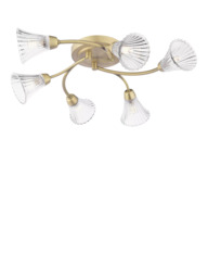 Laura Ashley Lanton 6 Arm Semi-Flush Ceiling Chandelier, Metallic Bronze
