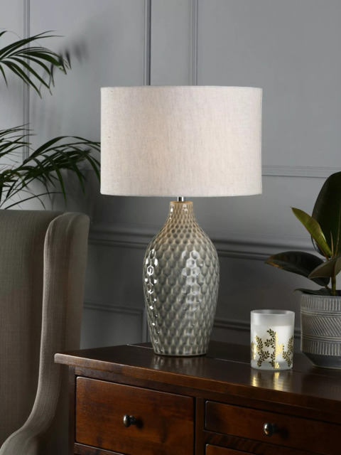 Laura Ashley Heathfield Ceramic Table Lamp, Gloss Grey - image 1