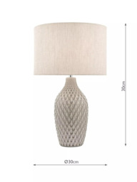 Laura Ashley Heathfield Ceramic Table Lamp, Gloss Grey - thumbnail 4