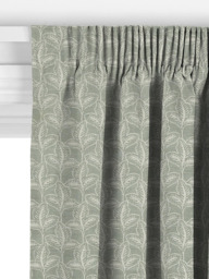 John Lewis Exley Leaf Made to Measure Curtains or Roman Blind, Dusty Green - thumbnail 3