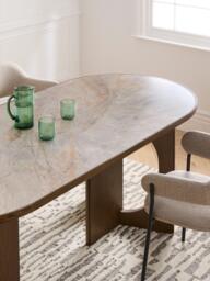 John Lewis Sculpt Dining Table, Walnut Finish Ceramic - thumbnail 2